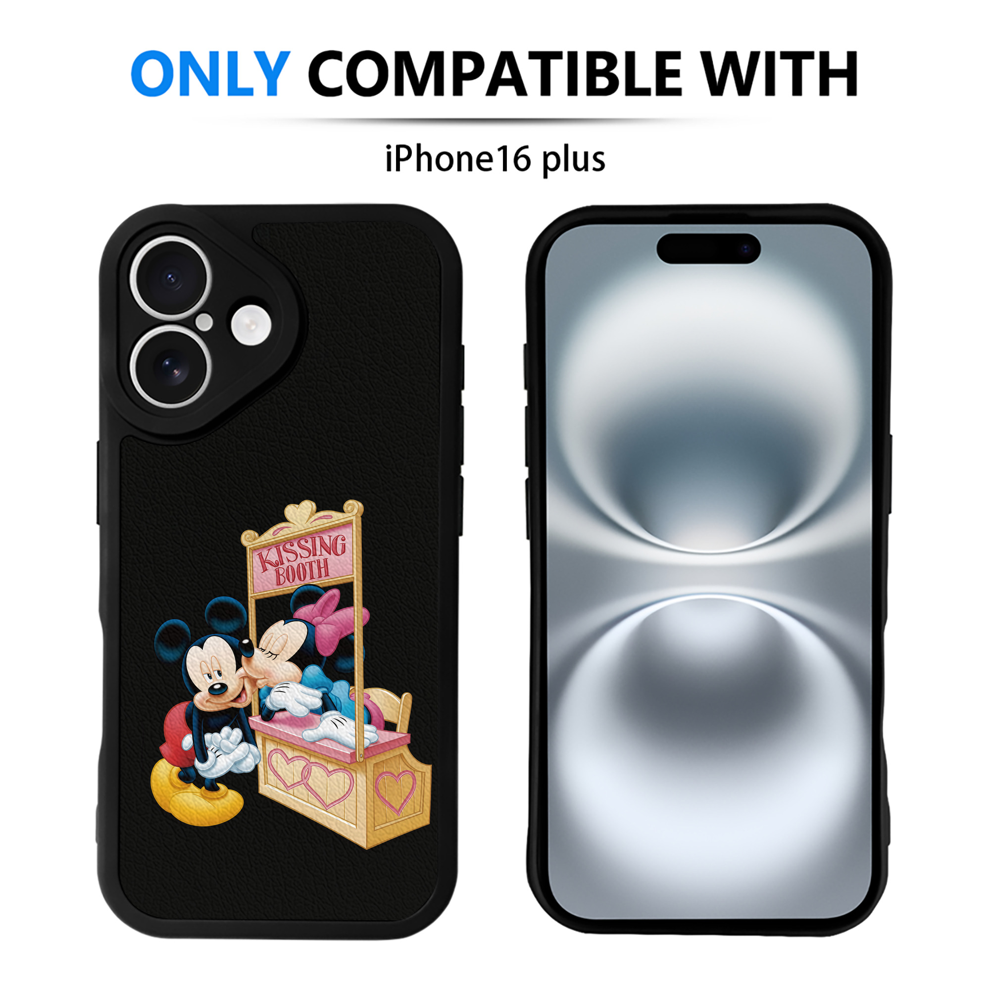 （画像用） ミッキーマウス Mickey Mouse 【iPhone 16シリーズ対応】シリコンスマホケース（レザー調） 材質：シリコン